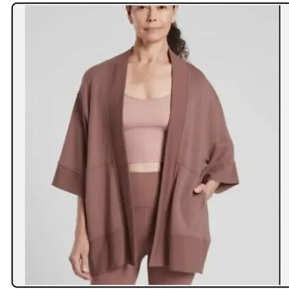 Athleta Lotus Wrap. Color dark plum extra small / small oversized pockets - Picture 11 of 13